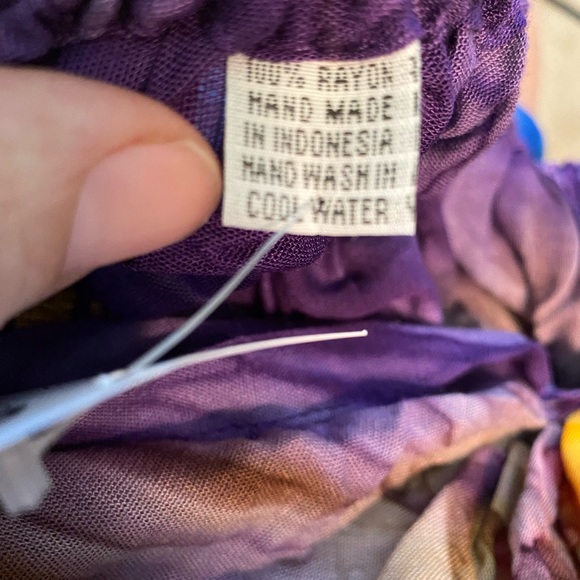 Island Style wrap tie dye bright colors. One size - Picture 7 of 8